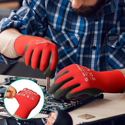 Ultra Comfort Safety Work Gloves MicroFoam Nitrile Coated (6 Count)