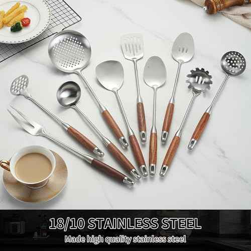 18 10 Stainless Steel Kitchen Utensils Set (10 Count)