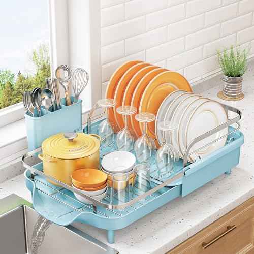 Expandable Dish Drying Rack for Kitchen Counter