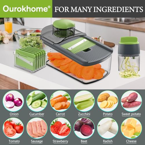 Mandolin Slicer with Handheld Spiralizer