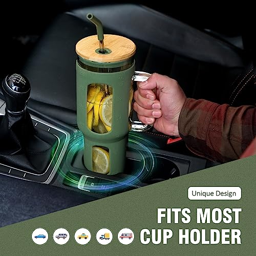 Glass Tumbler with Lid and Straw