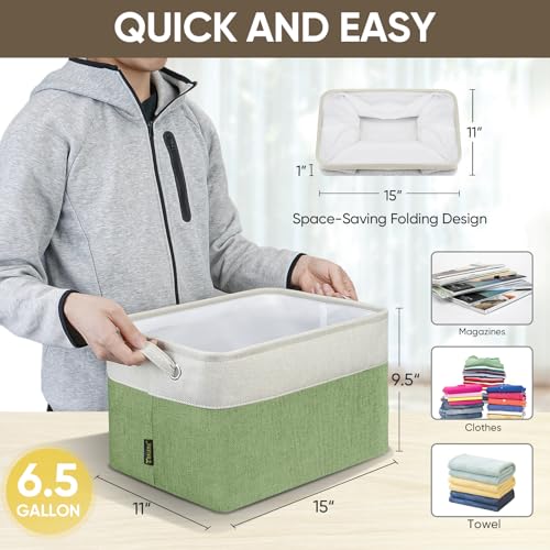 2 Pack Fabric Closet Storage Bins for Shelves (2 Count)