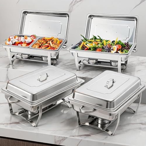Chafing Dishes for Buffet 4 Pack (4 Count)
