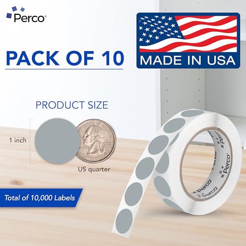 Grey Perforated Round Circle Dot Sticker 1 (80 Count)