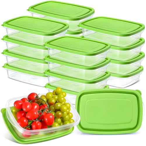 18 Pcs 33 oz Plastic Food Storage Containers with Lids (18 Count)