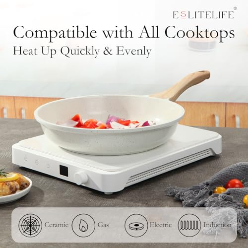 Nonstick Ceramic Frying Pans Skillets Set with Lids