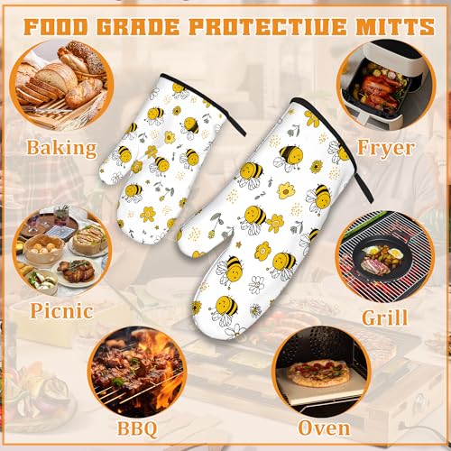 Cute Bee Oven Mitts and Pot Holders (4 Count)