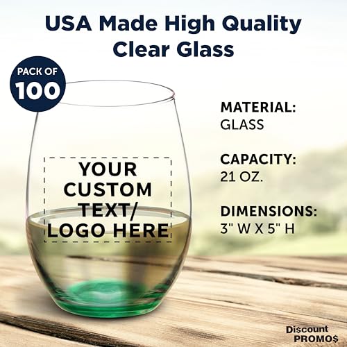 100 ARC Stemless Wine Glasses Set (100 Count)