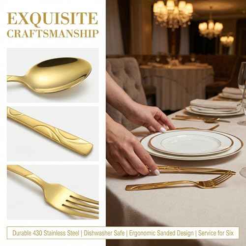 40 Piece Gold Flatware Set for 8 (40 Count)