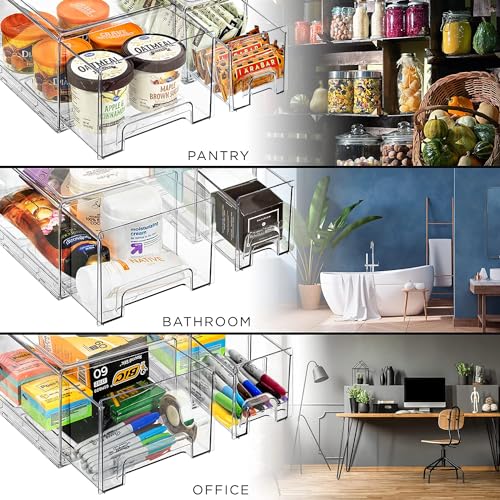 Clear Stackable Storage Drawers for Refrigerator