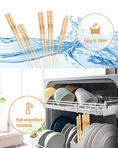 5 pairs of bamboo chopsticks can be reused (5 Count)