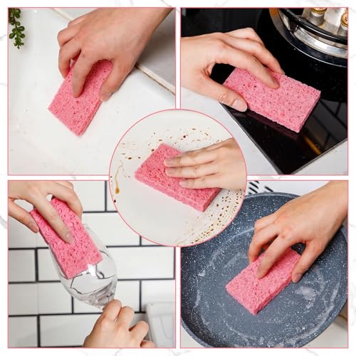 48 Pieces Compressed Wood Pulp Dish Sponges for Kitchen (48 Count)
