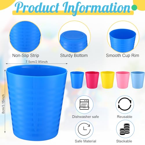 36 Pcs Kids Plastic Cups 8 oz Drinking Toddler Cups (36 Count)
