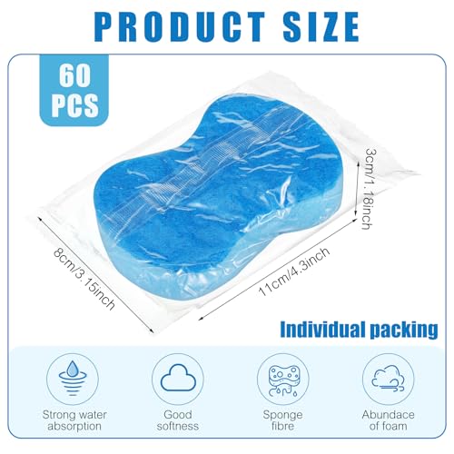 60 Pcs Individually Wrapped Sponges Kitchen Bulk Cleaning (60 Count)