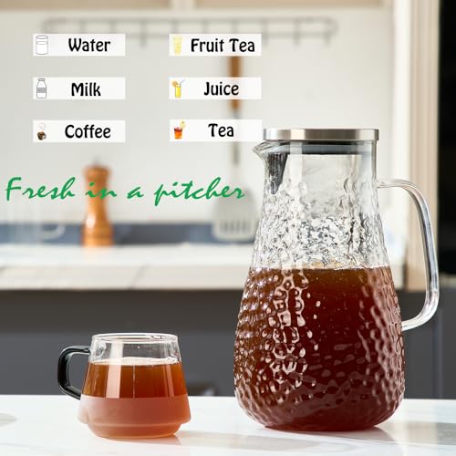 78 Oz Glass Pitcher with Handle and Lid