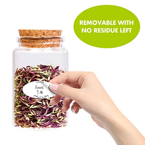 500 Removable Freezer Pantry Canning Labels Set Water Oil Resistant with Perforation Line for Food Containers Jars Kitchen Restaurant Storage Organization (500 Count)