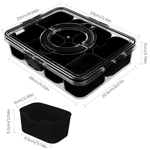 Divided Serving Tray with Lid and Handle