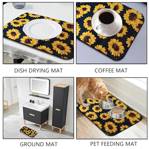 Sunflower Dish Drying Mat