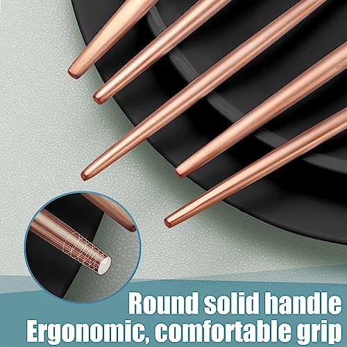 Matte Rose Gold Silverware Set for 6 (30 Count)