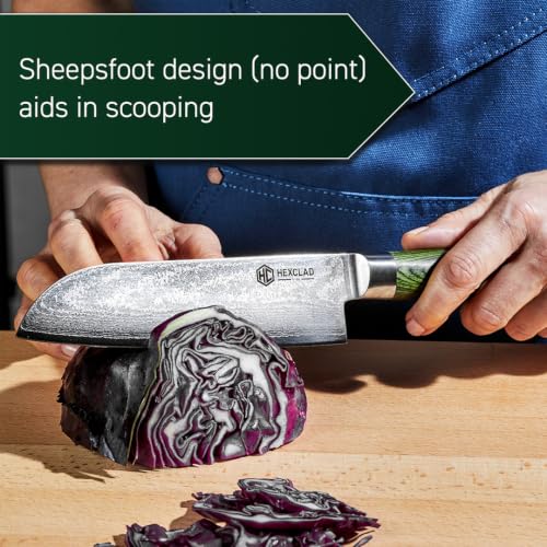 7" Japanese Damascus Stainless Steel Santoku Knife