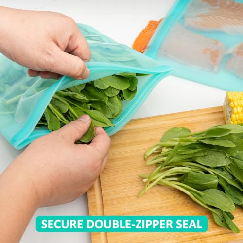100% Silicone Reusable Gallon Freezer Bags (4 Count)