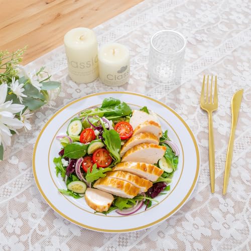 100PCS Gold Plastic Plates (100 Count)