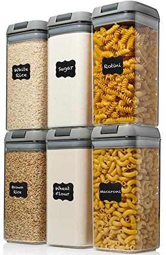 6 PC 1.2L Airtight Food Storage Containers with Lids BPA Free Plastic (6 Count)