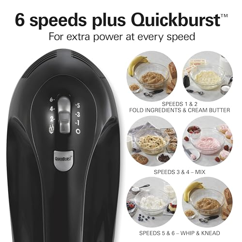 6 Speed Electric Hand Mixer With Easy Clean Beaters