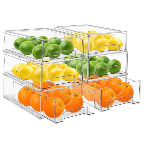 Clear Stackable Storage Drawers for Refrigerator