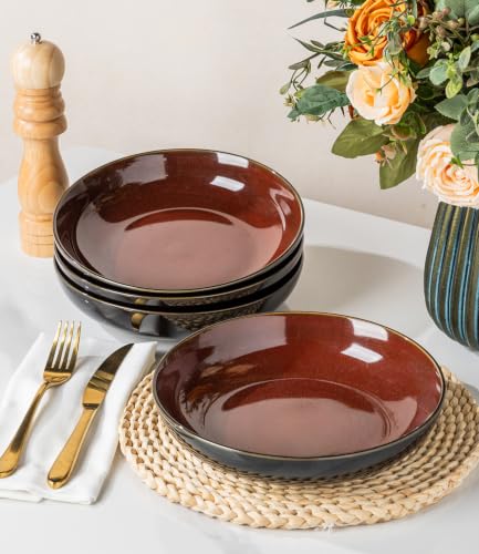 9.0" Ceramic Pasta Bowls Set of 4 (4 Count)