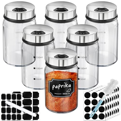 Spice Jars with Labels (6 Count)