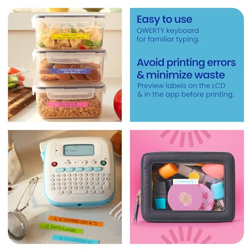 P-Touch PT-N25BT Personal Connected Label Maker, Bluetooth, Design&Print2 app, Portable, Handheld and Prints with P-Touch Btag½â€ (12mm) Wide Color Label Tapes