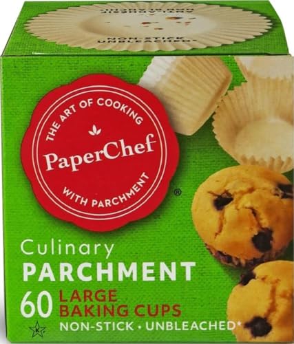 Large Parchment Baking Cups Nonstick Easy Release 60 Count