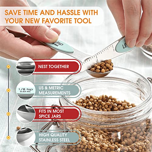 Stainless Steel 8 Magnetic Measuring Spoons Set (2 Count)