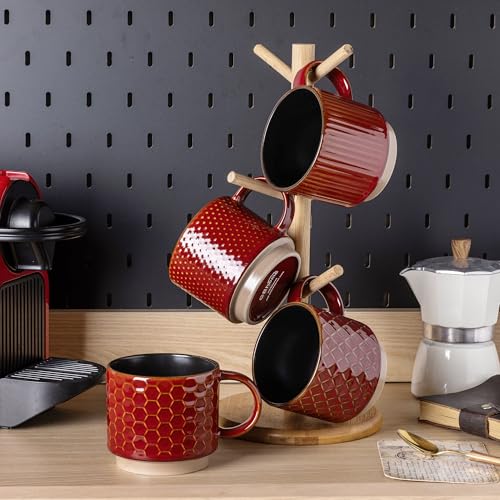 15 OZ Stackable Coffee Mugs Set of 4 (4 Count)