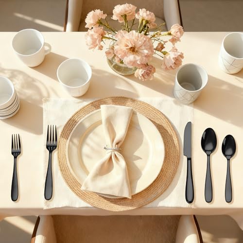 40 Piece Black Silverware Set (40 Count)