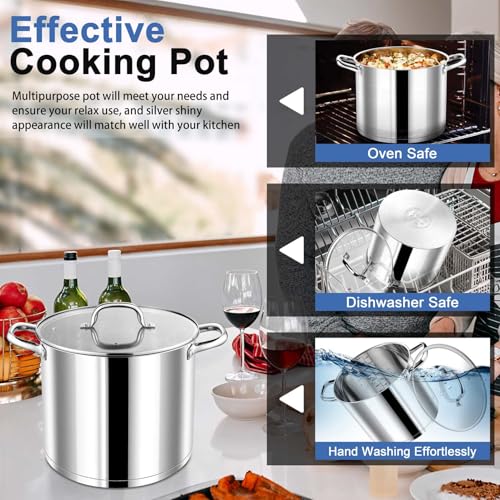 12 QT Stainless Steel Stock Pot with Lid