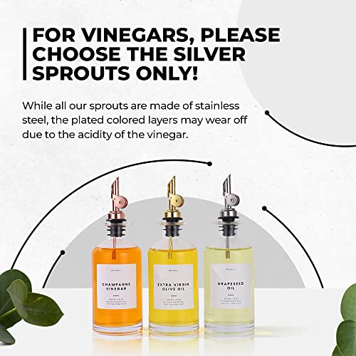 Oil and Vinegar Dispenser with Metal Pour Spout (2 Count)