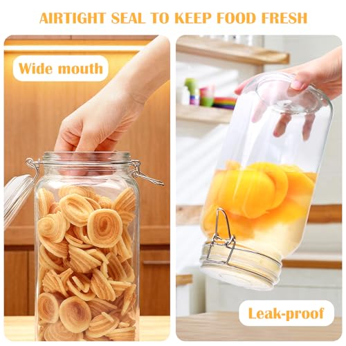 78oz Glass Storage Jars with Airtight Lids Set of 3