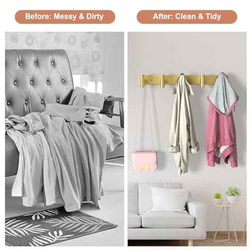 Gold Wall Mount Coat Rack