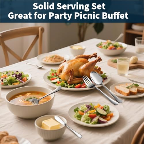 Silverware Set for 12 with Serving Utensil (65 Count)