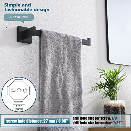 Black Towel Ring Hand Towel Racks Rods Bathroom Towel Rails Kitchen Hardware Stylish Stainless Steel