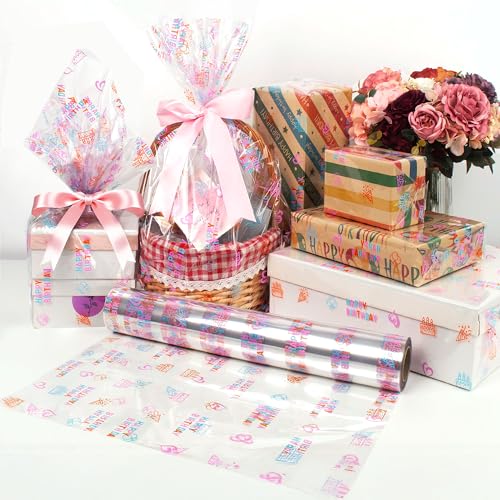 Happy Birthday Cellophane Wrap Roll