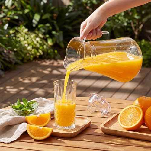 Tessco 12 Pcs Plastic Pitchers 60 Oz Clear Water Beer Jug Large (12 Count)