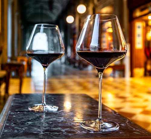 Quatrophil Burgundy Wine Glasses Crystal (6 Count)
