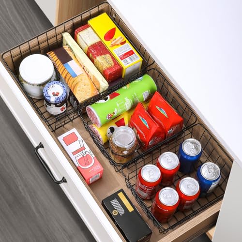 8 Set Extra Large Wire Baskets for Organizing with Lables (8 Count)