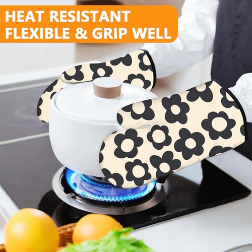 Daisy Flowers Oven Mitts and Pot Holders Sets 4Pcs