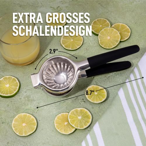 Zulay Lemon Squeezer Stainless Steel with Premium Heavy Duty Solid Metal Squeezer Bowl