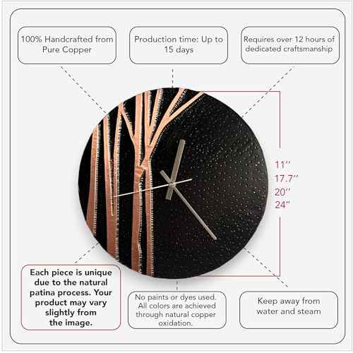 Handmade Copper Wall Clock Artisan Touch in Every Piece
