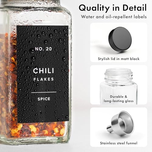 Glass Spice Jars with Label (24 Count)